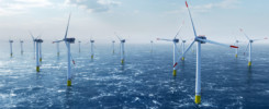 Beispielfoto von einem Offshore Windpark.